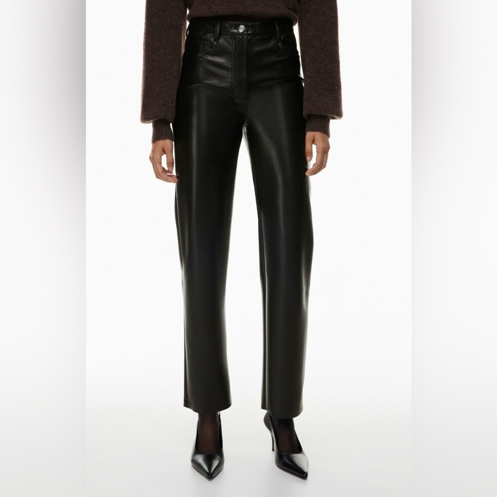 Wilfred Melina Vegan Leather Pants Black Size 8 Aritzia